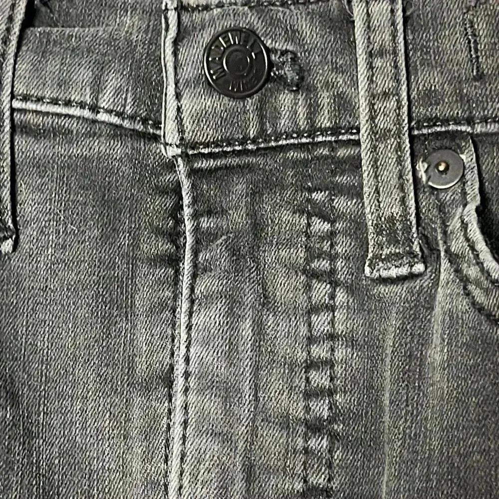 Madewell Stovepipe High-Rise Raw Hem Faded Black Skinny Jeans Size 25 - Picture 5 of 8